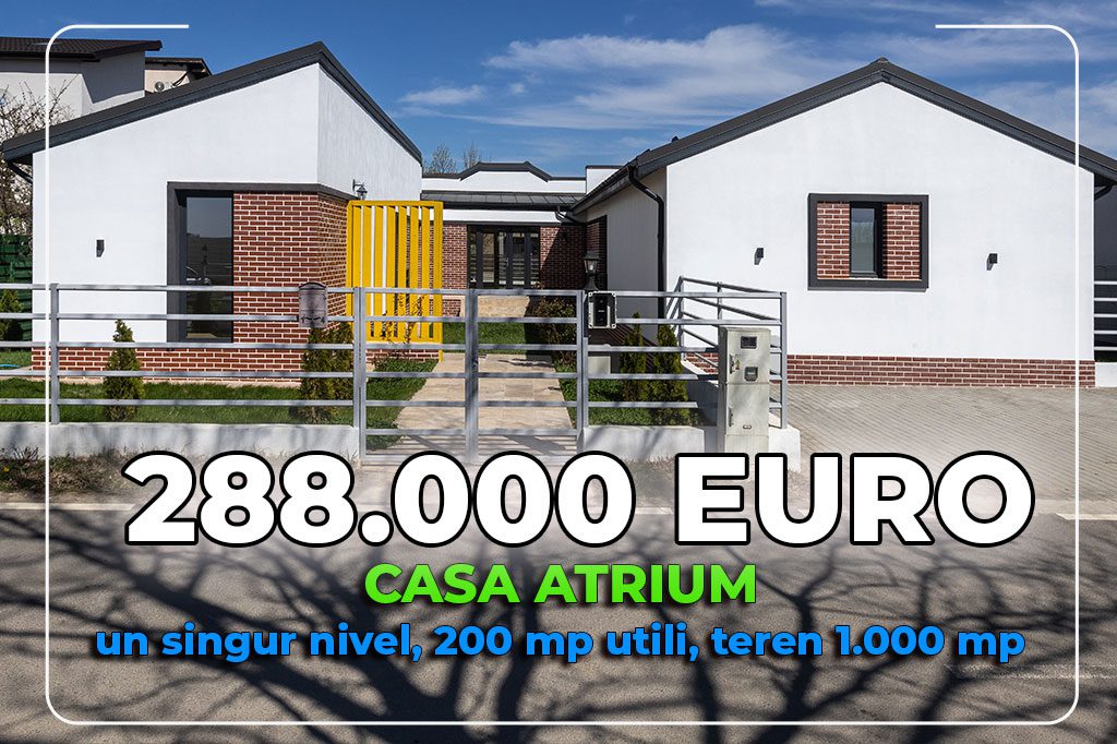 Casa Atrium Corbeanca – 200 mp utili, teren 1.000 mp 🍀 Este casa în care te muți imediat.