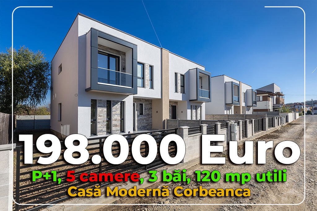 Vilă Modernă în Corbeanca, Construită cu Dragoste, P+1, 5 camere, 3 bai, Comision 0%